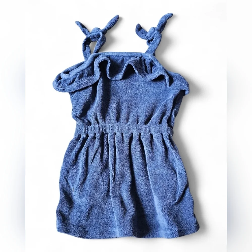 Ralph Lauren Baby Girl Terry Cover-Up Dress Navy Blue Size 9–12 Months